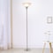 Hastings Home Hastings Home Torchiere Floor Lamp Metal Base and Marbleized Glass with LED Bulb (Brushed Silver) 187809DXW - alternate 1